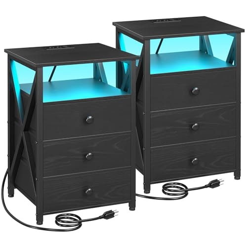 Amhancible LED Nightstand with Charging Station 2-Pack: $104.49 Amhancible LED Nightstand with Charging Station 2-Pack: $104.49