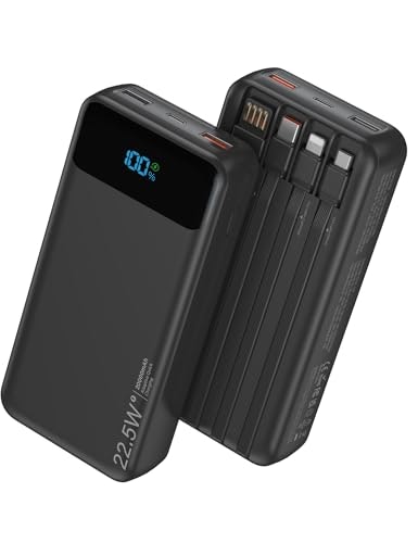 Nusyddy 20,000mAh Portable Charger with 4 Built-in Cables: $29.99