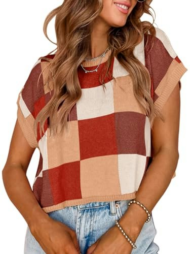 Saodimallsu Women's Cap Sleeve Color Block Knit Crop Top: $18.67 Saodimallsu Women's Cap Sleeve Color Block Knit Crop Top: $18.67