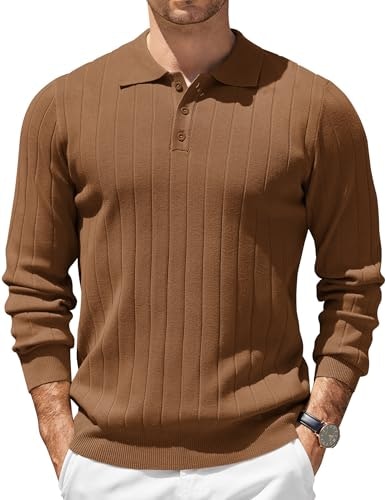 Coofandy Men's Knit Texture Polo Sweater: $27.99 Coofandy Men's Knit Texture Polo Sweater: $27.99