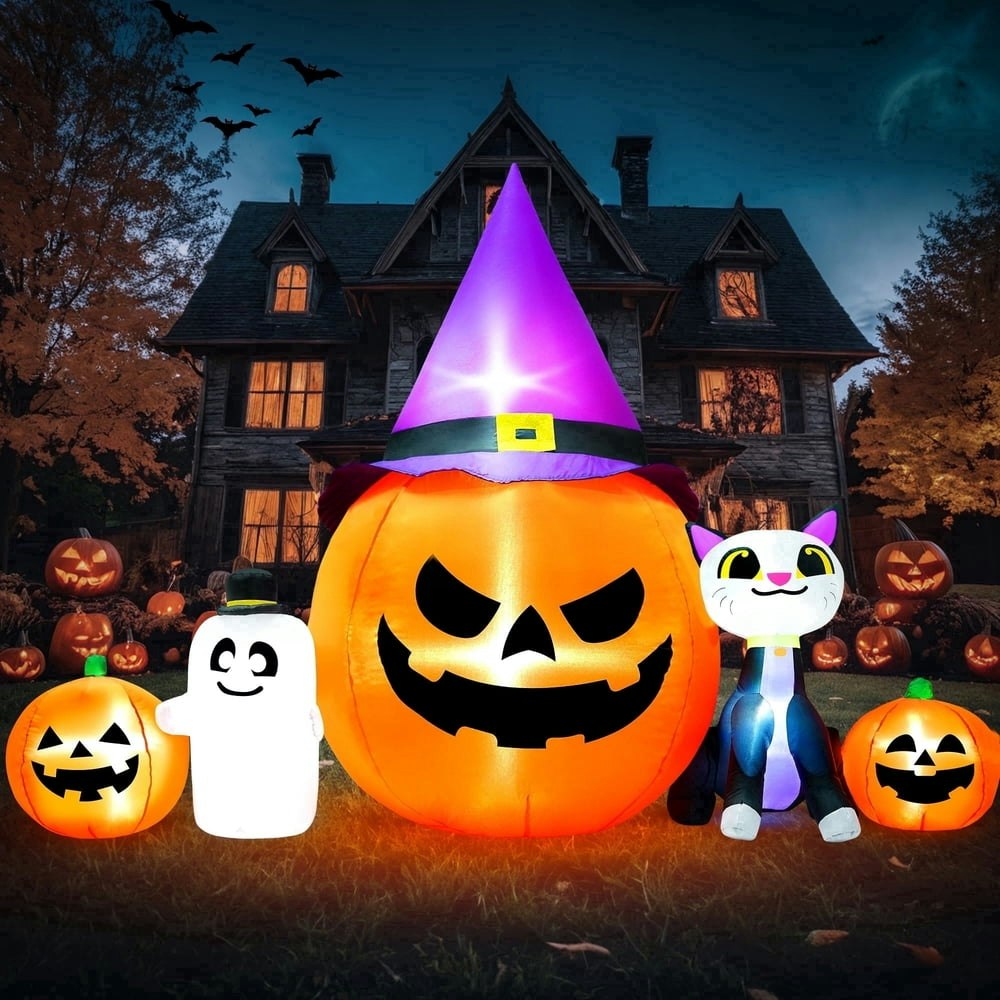 Yexmas 8-Foot Halloween Inflatable Pumpkins with Cat and Spectre: $47.98 Yexmas 8-Foot Halloween Inflatable Pumpkins with Cat and Spectre: $47.98