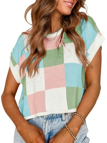 Saodimallsu Women's Cap Sleeve Color Block Knit Crop Top: $18.53 Saodimallsu Women's Cap Sleeve Color Block Knit Crop Top: $18.53