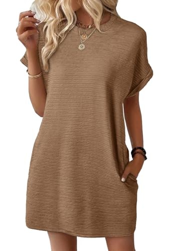 Evaless Women's Short Sleeve Crewneck Mini Dress: $19.98 Evaless Women's Short Sleeve Crewneck Mini Dress: $19.98