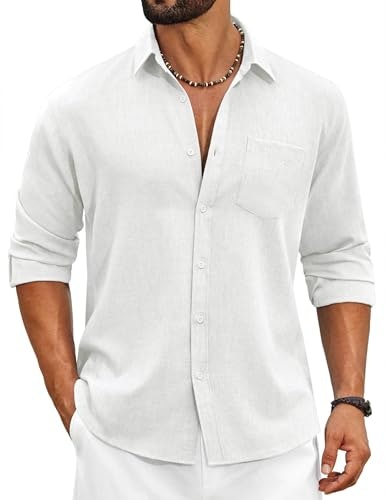 Coofandy Men's Textured Linen Button-Up Shirt: $24.99 Coofandy Men's Textured Linen Button-Up Shirt: $24.99