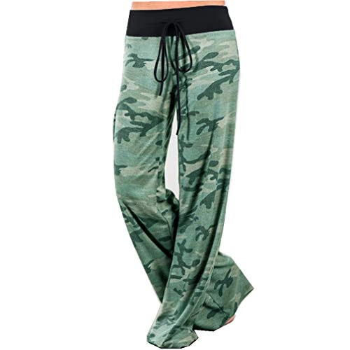 iChunhua Women's High Waist Casual Camo Print Wide Leg Pants: $12.74