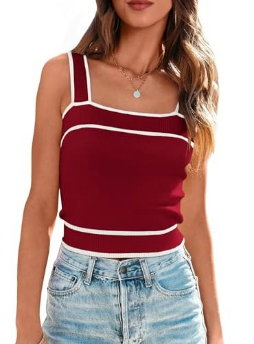 Nalanisa Women's Square Neck Knit Tank Top: $14.23