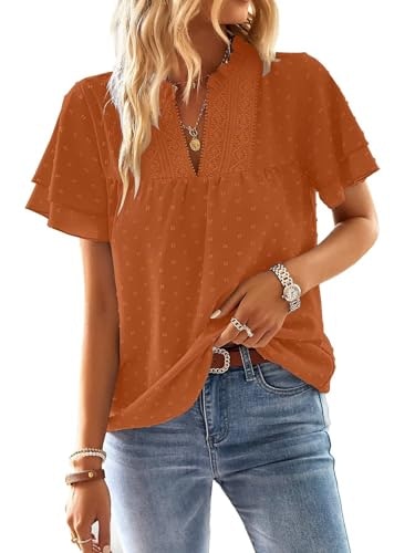 Falechay Women's V-Neck Short Sleeve Boho Blouse: $23.98 Falechay Women's V-Neck Short Sleeve Boho Blouse: $23.98