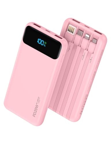 Nusyddy 10,000mAh Portable Charger with 4 Built-in Cables: $21.83