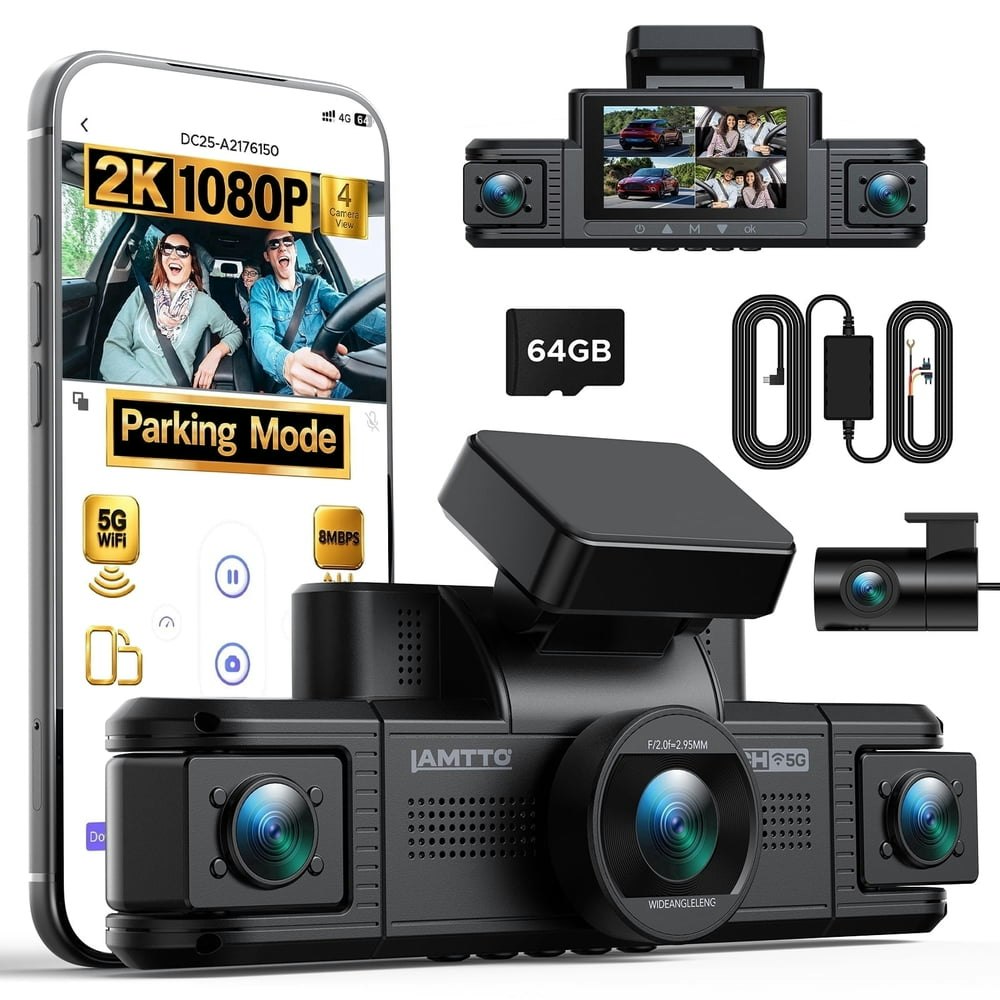 Lamtto 2K Front and 1080p Rear 4-Channel Dash Cam: $99.99 Lamtto 2K Front and 1080p Rear 4-Channel Dash Cam: $99.99
