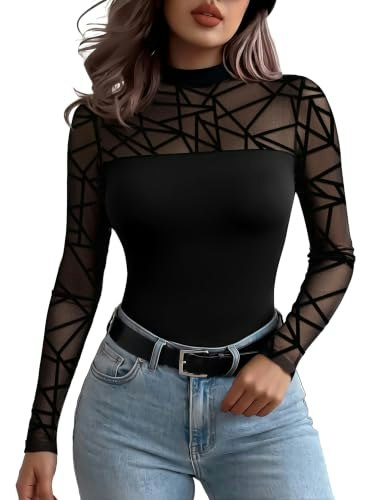 Zeagoo Women's Long Sleeve Lace Mesh Blouse: $12.74 Zeagoo Women's Long Sleeve Lace Mesh Blouse: $12.74
