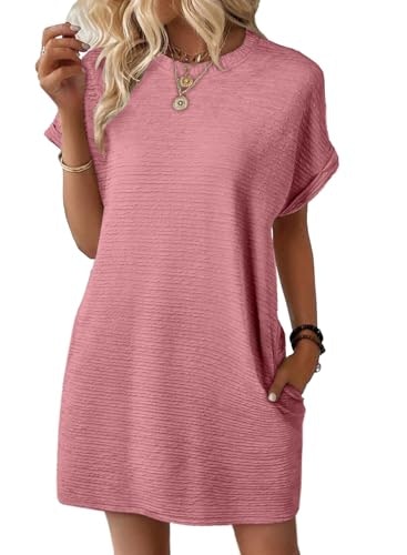 Evaless Women's Crewneck Short Sleeve Mini Dress: $19.98 Evaless Women's Crewneck Short Sleeve Mini Dress: $19.98