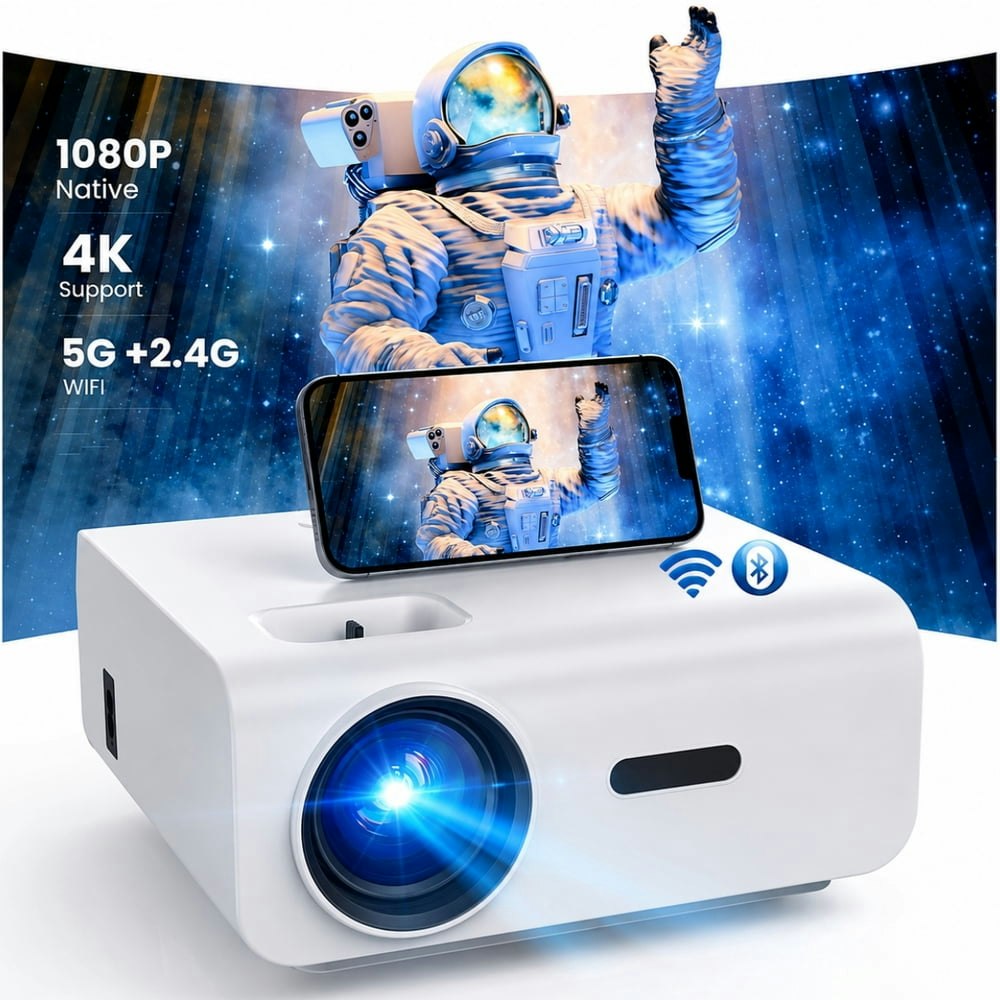 Groview 1080p Mini Projector with 100-Inch Screen: $97.98 Groview 1080p Mini Projector with 100-Inch Screen: $97.98
