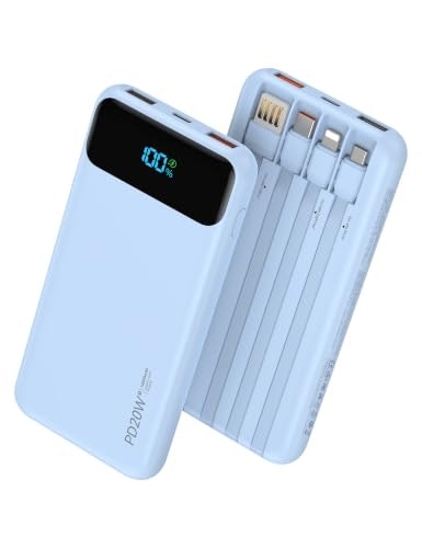 Nusyddy 10,000mAh Portable Charger with 4 Built-in Cables: $20.68