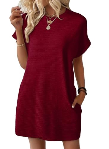 Evaless Women's Crewneck Short Sleeve Mini Dress: $19.98 Evaless Women's Crewneck Short Sleeve Mini Dress: $19.98