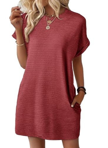 Evaless Women's Short Sleeve Crewneck Mini Dress: $19.98