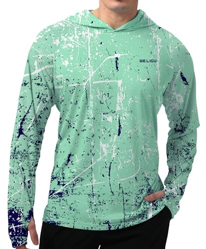 Weligu Men's UPF 50+ Sun Protection Fishing Hoodie: $19.98 Weligu Men's UPF 50+ Sun Protection Fishing Hoodie: $19.98