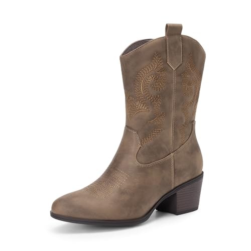 Dream Pairs Women's Mid-Calf Cowboy Boots: $35.97 Dream Pairs Women's Mid-Calf Cowboy Boots: $35.97