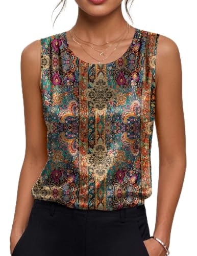 Zeagoo Women's Satin Pleated Sleeveless Blouse: $9.99