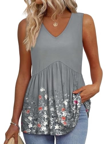 Women's V-Neck Peplum Tank Top: $14.44