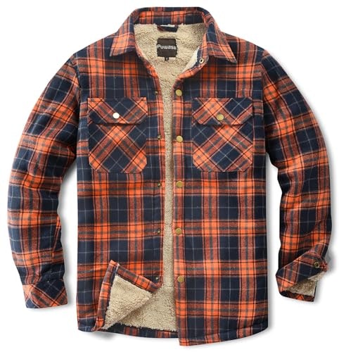 Puwasa Men's Sherpa-Lined Flannel Shirt Jacket: $31.44 Puwasa Men's Sherpa-Lined Flannel Shirt Jacket: $31.44