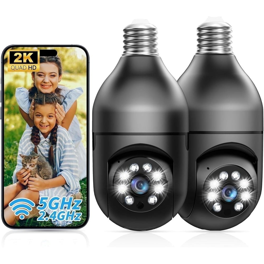Jqimn 2K Light Bulb Security Camera 2-Pack: $33.99 Jqimn 2K Light Bulb Security Camera 2-Pack: $33.99