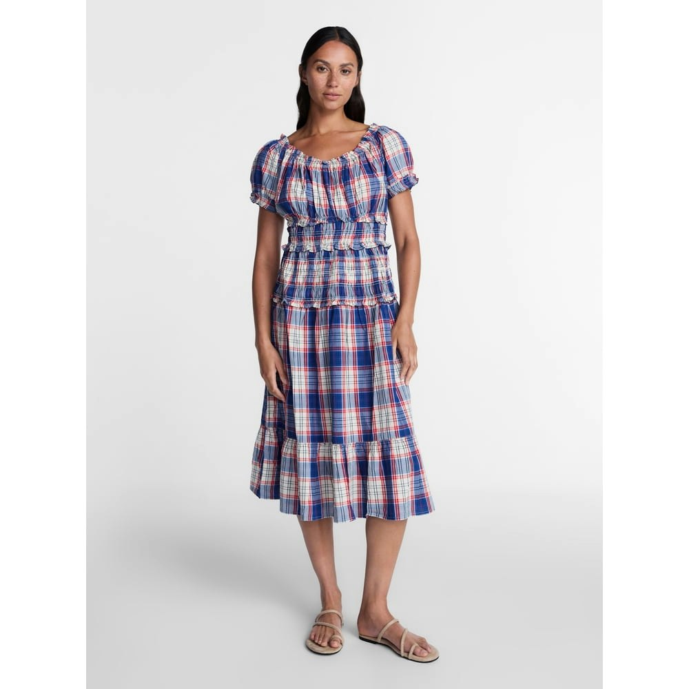 Time and Tru Women's Smocked Cotton Peasant Midi Dress: $10.32 Time and Tru Women's Smocked Cotton Peasant Midi Dress: $10.32