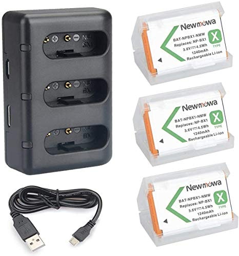 Newmowa NP-BX1 Battery and 3-Channel USB Charger 3-Pack: $17.84