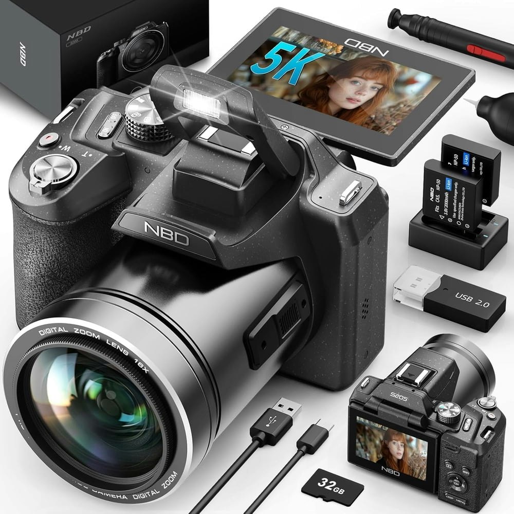 NBD 64MP 5K Autofocus Digital Camera: $158.46