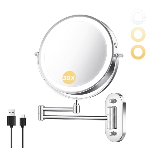 Tubbede 8-Inch 1X/30X Wall-Mounted Rechargeable Makeup Mirror: $25.24 Tubbede 8-Inch 1X/30X Wall-Mounted Rechargeable Makeup Mirror: $25.24