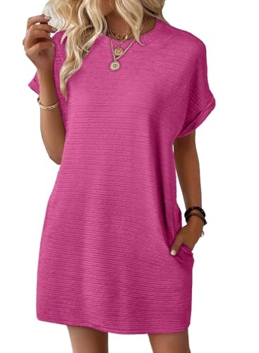 Evaless Women's Short Sleeve Crewneck Mini Dress: $19.98 Evaless Women's Short Sleeve Crewneck Mini Dress: $19.98