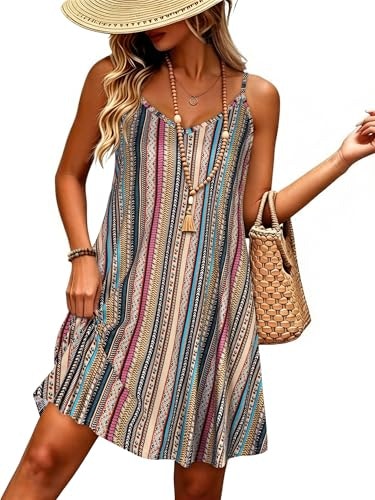 Joellyus Women's Spaghetti Strap Beach Sundress: $13.99 Joellyus Women's Spaghetti Strap Beach Sundress: $13.99