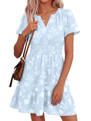 Simplee Women's Floral V-Neck A-Line Mini Dress: $39.09