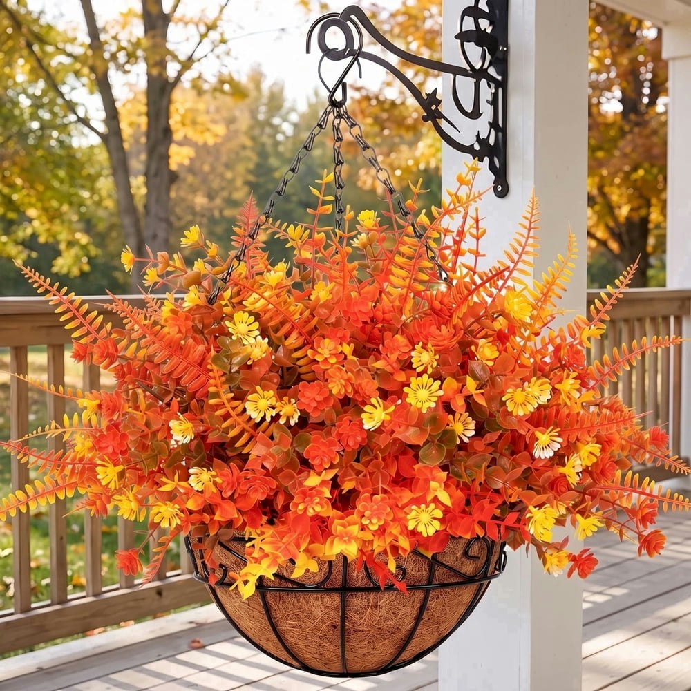 Scidweet Artificial Fall Hanging Flowers with Basket 12-Pack: $21.89 Scidweet Artificial Fall Hanging Flowers with Basket 12-Pack: $21.89