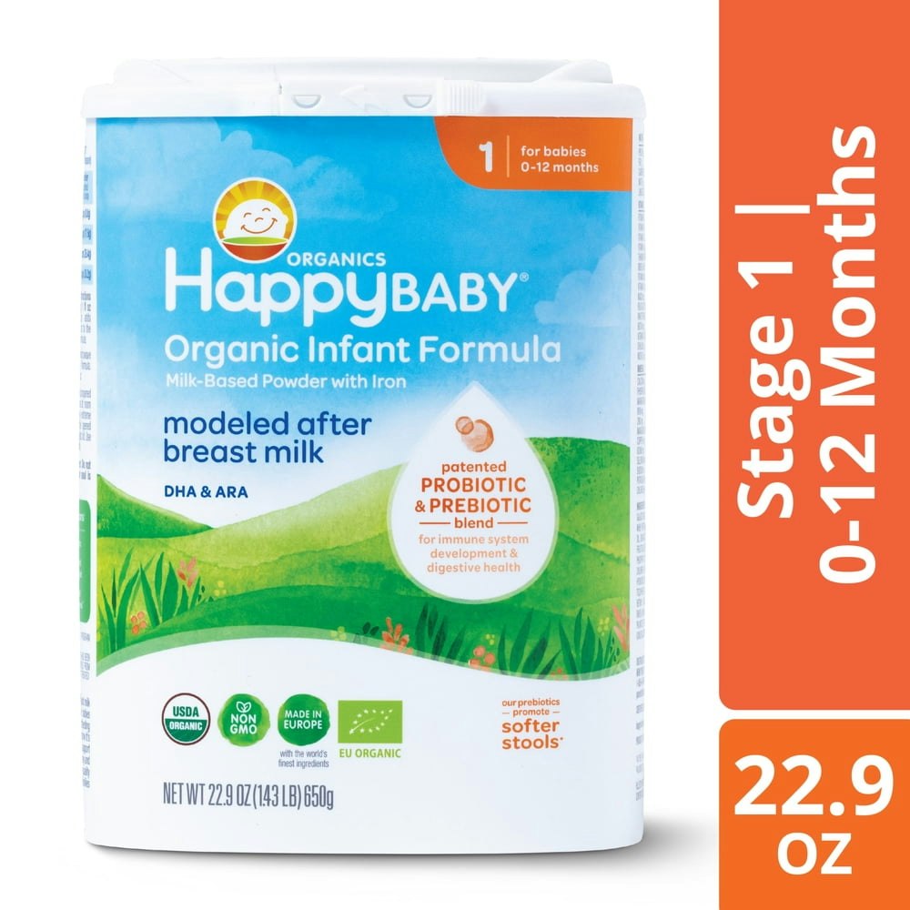 Happy Baby Stage 1 Baby Formula 22.9-oz. Canister: $32.64 Happy Baby Stage 1 Baby Formula 22.9-oz. Canister: $32.64
