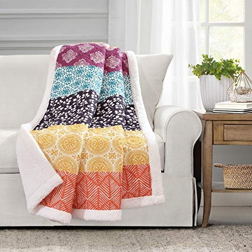 Lush Decor 50" x 60" Bohemian Stripe Sherpa Throw Blanket: $22.44 Lush Decor 50" x 60" Bohemian Stripe Sherpa Throw Blanket: $22.44