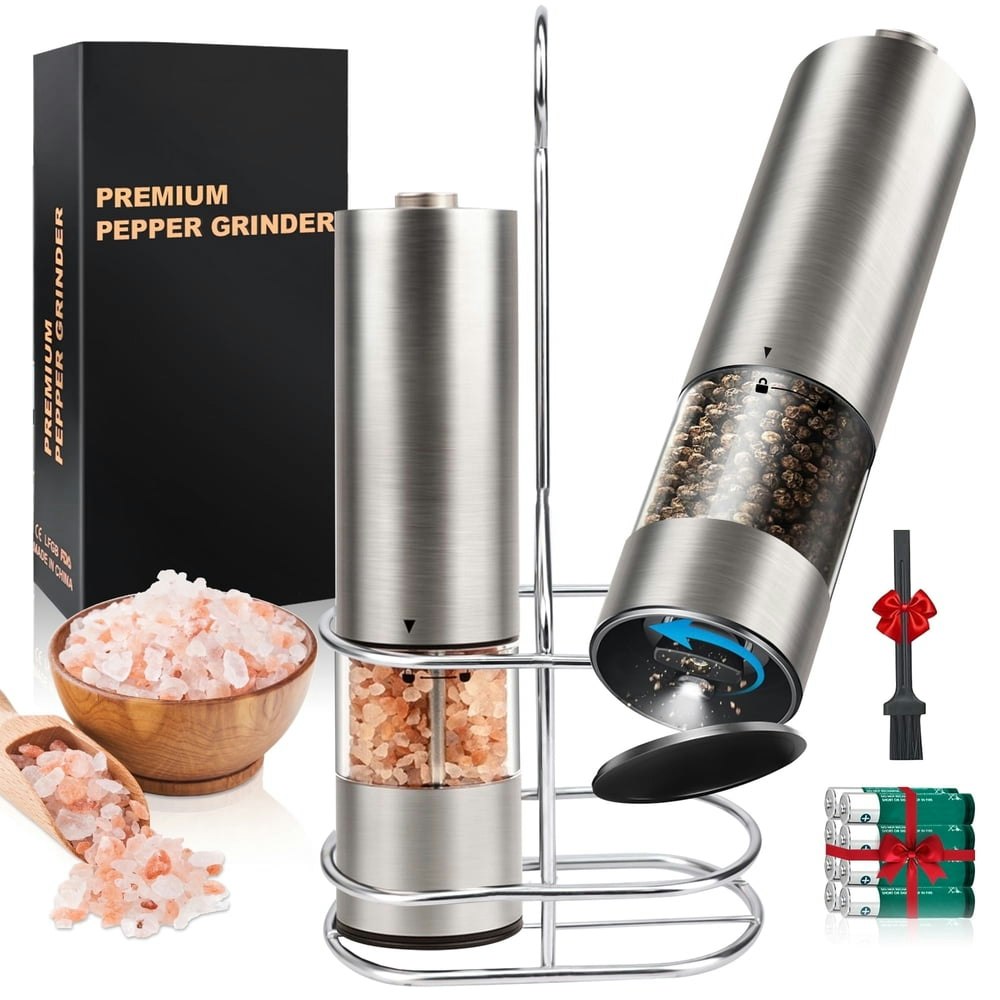 M Buder Electric Salt and Pepper Grinder 2-Pack: $23.95 M Buder Electric Salt and Pepper Grinder 2-Pack: $23.95