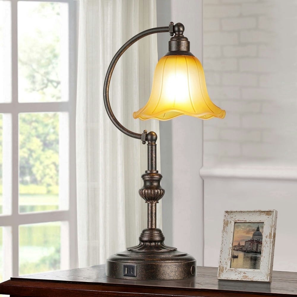 Roria 20-inch Farmhouse Touch Table Lamp with USB Charging: $51.99 Roria 20-inch Farmhouse Touch Table Lamp with USB Charging: $51.99