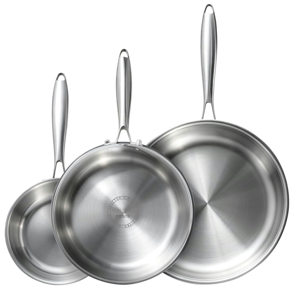Five-Ply Stainless Steel Frying Pan 3-Piece Set: $43.99 Five-Ply Stainless Steel Frying Pan 3-Piece Set: $43.99