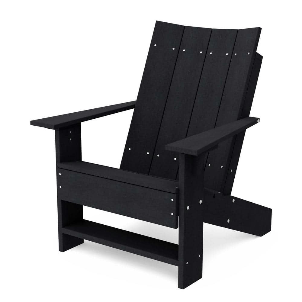 Contemporary Black Plastic Outdoor Adirondack Chair: $397.70 Contemporary Black Plastic Outdoor Adirondack Chair: $397.70