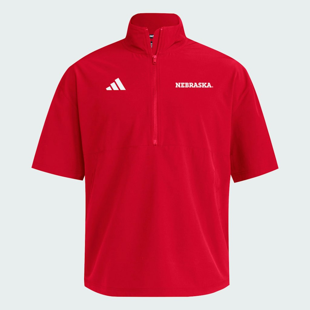 Nebraska Cornhuskers Short Sleeve Quarter Zip Woven Jacket: $95 Nebraska Cornhuskers Short Sleeve Quarter Zip Woven Jacket: $95
