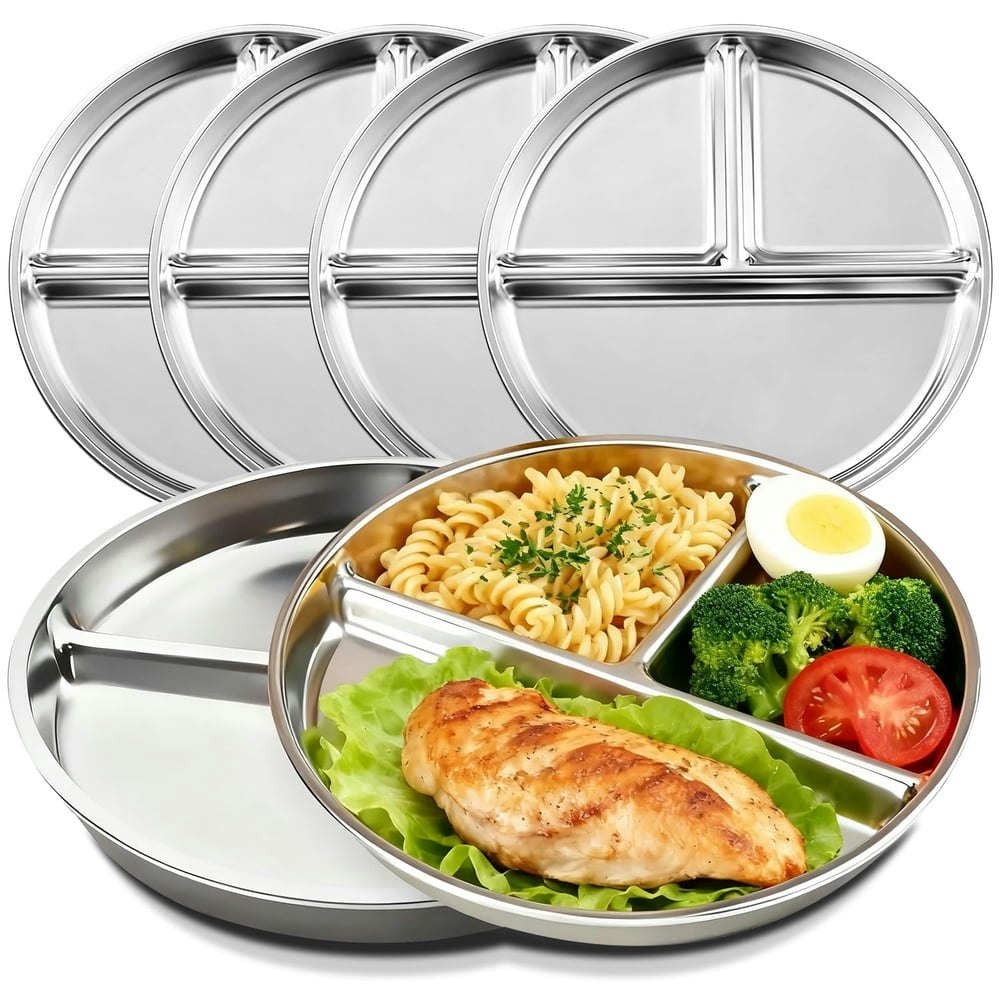 Taimasi 9-Inch 3-Section Stainless Steel Divided Plate 6-Pack: $15.29 Taimasi 9-Inch 3-Section Stainless Steel Divided Plate 6-Pack: $15.29