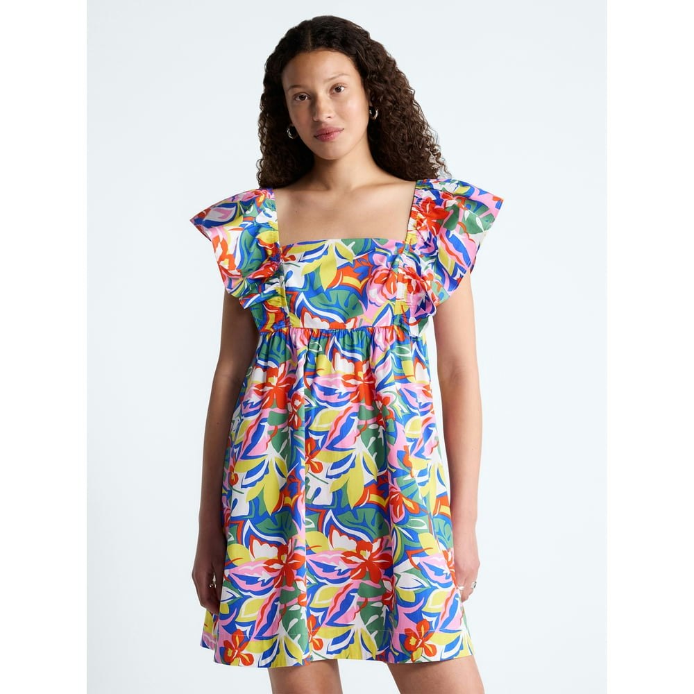 Free Assembly Women's Square Neck Flutter Sleeve Mini Dress: $18.72 Free Assembly Women's Square Neck Flutter Sleeve Mini Dress: $18.72