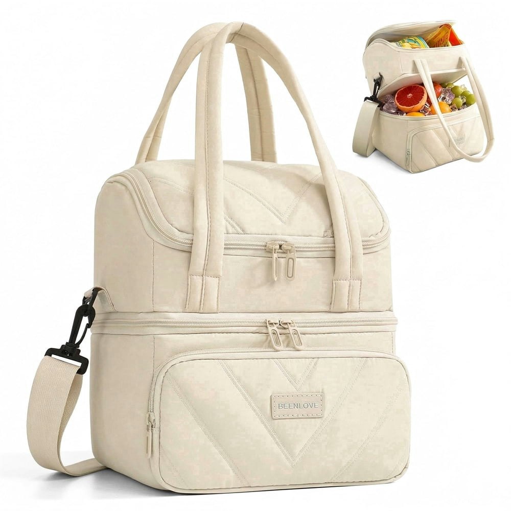 12L Insulated Double-Deck Lunch Bag: $17.99 12L Insulated Double-Deck Lunch Bag: $17.99
