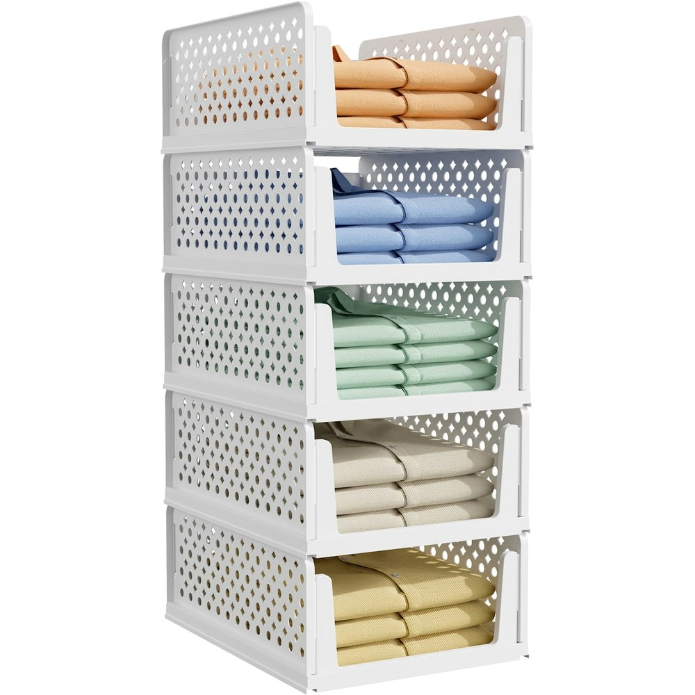 Kitsure Stackable Closet Storage Drawers 5-Pack: $33.99 Kitsure Stackable Closet Storage Drawers 5-Pack: $33.99