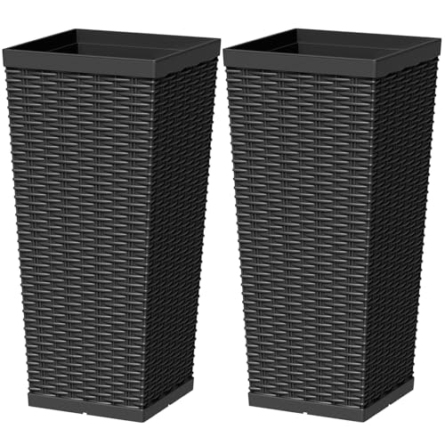 Greesum 24-Inch Rattan-Texture Plastic Planters 2-Pack: $43.16 Greesum 24-Inch Rattan-Texture Plastic Planters 2-Pack: $43.16