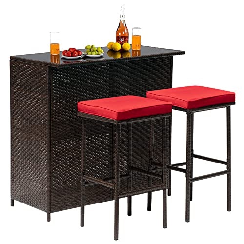 3-Piece Wicker Patio Bistro Set: $149.99
