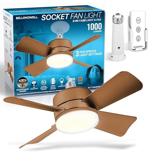 Bell+Howell Socket Breeze Fan Light with Remote: $32.37 Bell+Howell Socket Breeze Fan Light with Remote: $32.37