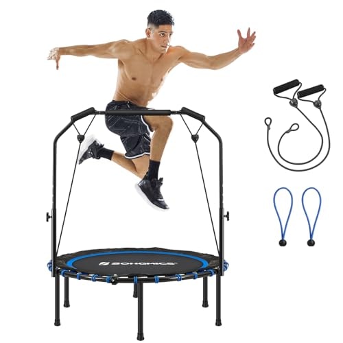 Songmics 40-inch Mini Fitness Trampoline with Adjustable Handrail: $56.99