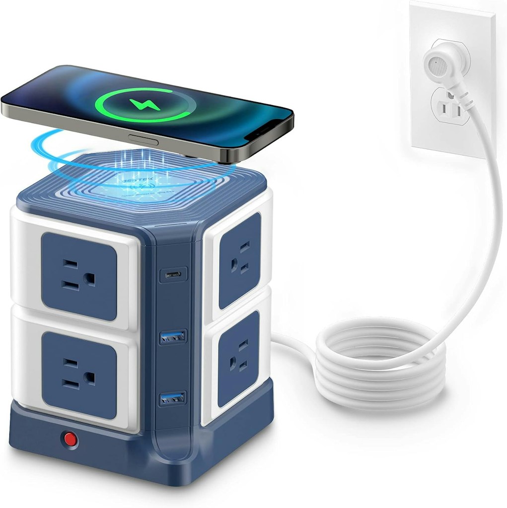 Bestek Power Strip Tower w/ Wireless Charger & USB-C: $27 Bestek Power Strip Tower w/ Wireless Charger & USB-C: $27