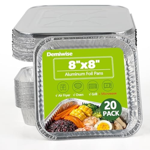 Demiwise 8x8-Inch Aluminum Baking Pan with Lid 20-Pack: $17.99 Demiwise 8x8-Inch Aluminum Baking Pan with Lid 20-Pack: $17.99